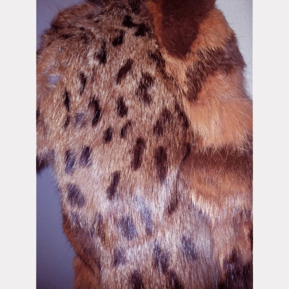 Vtg 80s Multicolor Animal Print Fur Vest S - Picture 5 of 11